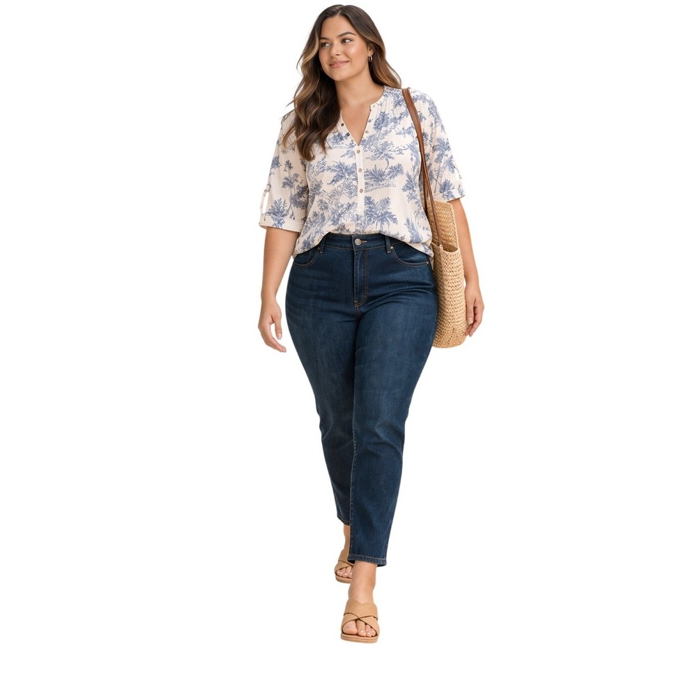 Lee Womens Dark Wash Jeans Straight Mid Rise 20W Stretch Classic Denim NWT
